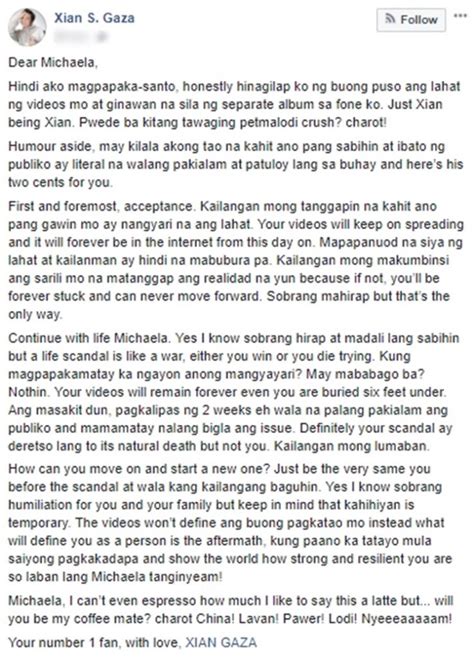 baldos erome|Michaela Baldos Receives Open Letter From Xian Gaza.